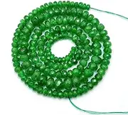 Jaipur Gems Mart Natural Tsavorite Gemstone 3 mm - 6 mm Rondelle Faceted Beads | Green Tsavorite Garnet Gemstone Loose Beads for Jewellery | 16 Inch Strand, Klein, Gemstone, Tsavorite