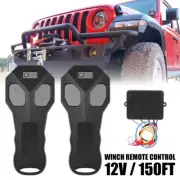 Set of Wireless 2 Winch Remote Control 12V Kit Switch Handset For Truck Jeep ATV