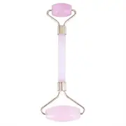 Crystal Roller, Natural Jade Roller for Face Aging Wrinkles, Face Massager Roller for Therapy, Premium Natural Rose Quartz Stone Face Roller(Gold)