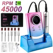45000RPM Nail Drill Machine Kit Rechargeable Portable Poliher For Manicure With Nail Drill Stand For Salon And Home Use Gradient Color