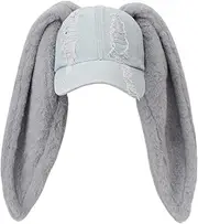 [Pocadri] Woman's Bunny Baseball Cap Hip-hop Long Rabbit Ears Hats Cute Girl Hat