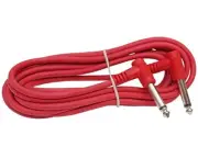 6 ft foot RED Right Angle 90 degree mono 1/4 to 1/4 guitar patch cable PA cord