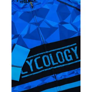 CYCOLOGY 【預購】男短袖自行車衣 GEOMETRIC (BLUE) MEN'S JERSEY