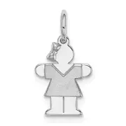 14k White Gold White Mini Girl Hugs Charm