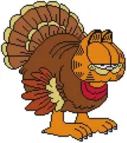 CROSS STITCH+ CRAFT PATTERN Garfield Cartoon Comic Cat Kitty Thanksgiving Turkey