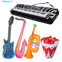 在飛比找蝦皮購物優惠-LEOTA 充氣樂器玩具對於兒童吉他玩具派對裝飾嬰兒學習玩具