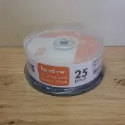 NEW! HP invent CD-RW 12X Blanks Media Discs 80 Min 700 MB Orange Silver 25 Pack