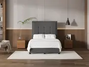 My Style Framed Headboard & Drawer Base - Double / Gunmetal / Drawer Base