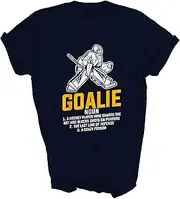 [Above Good Tee] Ice Hockey Goalie Definition Hockey Lover Player Unisex Shirt Gift Women Men T-Shirt (Navy;2XL)