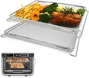 KINLYBO 2PCS Air Fryer Oven Basket, Replacement Stainless Steel Baking Trays for Ninja Foodi DT201 DT251 10-in-1 Smart XL Air Fryer Oven, Mesh Dehydrating Basket Accessories