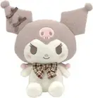 Sanrio Character Kuromi Stuffed Toy M ( Howa Mocha Check ) Plush Doll New JP