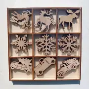 Home for Christmas 27 Count Wood Sheet Mini Ornament Set, by Holiday Time