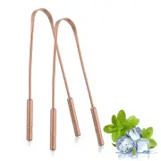 Tongue Scraper for Adults (2 Pack), 100% Copper, Tongue Scrubber, Easy to Use, T
