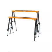 2Pc Sawhorse Metal Folding Non-slip Surface Saw Horse 120KG Capacity