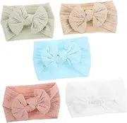 [Milisten] 5pcs Elastic Baby Headbands: Soft Bowknot Design Newborn Hair Accessories For Girls Comfortable And Stylish For Daily Wear Or Photoshoots