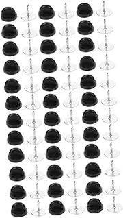 [Operitacx] 2 Sets Brooch Card Hat Accessories Lapel Blank with Clutch Back Rubber Back Tie Locking Pin Clutch Pin Black Brooch Wear-resistant Badge Pin Plastic Bow Tie Man Butterfly Buckle