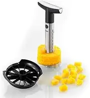GEFU Slicer Pineapple Slicer, Silver/Black, 13500