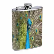 Peacock Em2 8oz Stainless Steel Flask Drinking Whiskey Liquor