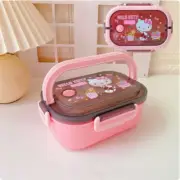 Sanrioed Double-decker Lunch Bento Box Divider Sealed 21x15x9cm Hello Kitty