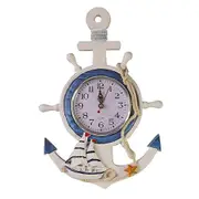 Mediterranean style Anchor Clock Beach Sea Theme Marine wheel rudder steering wheel decor wall hanging decoration