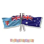 Fiji & Aussie Flags sticker 180mm quality water & fade proof vinyl