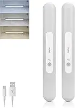 iHome Rechargeable Auto Sensing Light Bars, Motion Sensor, Dimmable, Auto/Always-On Modes, Easy Installation (2-Pack LED Light Bar)