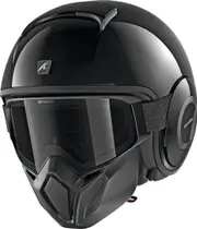 Shark Street-Drak Blank Jet Helmet, black, Size XS for Men