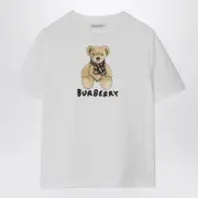 [Burberry] White T-shirt with Thomas bear and friends 2 Y White