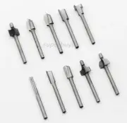 10pc Wood Edge End Mill Cutter Milling Router Rotary Die Grinder Drill Bit Tool