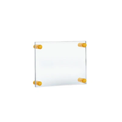 Azar Displays Floating Acrylic Wall Frame with Gold Stand Off Caps: 8.5" x...
