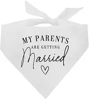 My Parents are Getting Married Engagement Dog Bandana (648 White, One Size)