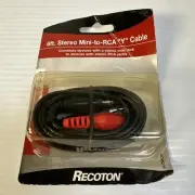 Recoton 6ft Mini to RCA "Y" Cable New Old Stock