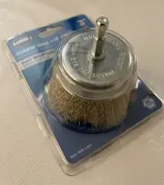HART 3" COARSE WIRE CUP BRUSH 1/4" Drill Attachment RUST RESISTANT BRASS COATING
