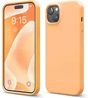 elago Liquid Silicone Case Compatible with iPhone 15 Plus Case, Premium Silicone, Full Body Protective Cover [4 Layer Shockproof Structure], Anti-Scratch Soft Microfiber Lining (Orange)