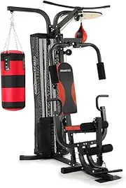 Powertrain Multi Station Home Gym All-in-One Exercise Machine with Punching Bag and Speedball Fitness Weights