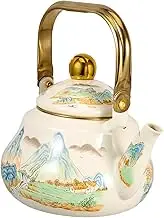 GLEAVI Classic Enamel Teapot Retro Fast Heating Kettle for Boiling Water Brewing Tea Stovetop Safe for Home Office Use Vintage Design for Decor