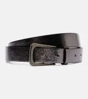 [Brunello Cucinelli] Brunello Cucinelli Leather belt Inch 35.5 silver