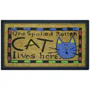 Solemate Rubber-Coir Spoiled Cat 40x70cm Outdoor Doormat Non-Slip Rectangle
