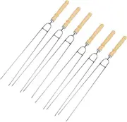 12Pcs Sturdy Barbecue Skewers with Handles Reusable Meat Sticks for Outdoor BBQ Grill for Skewering Meat and Vegetables