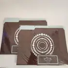Jonathan Adler File Folders Brown Teal White Dots Two Sets of 6 Sealed w/ Labels