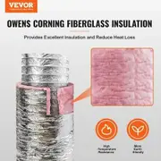Dryer Vent Hose 254MM Insulated Flexible Duct 7.62M Long w/ 2 Duct Clamps Heavy-Duty Three Layer Protection for HVAC Heating Cooling Ventilation & Exhaust