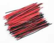100pc x 50mm Breadboard Jumper Jump Cable Wire Tinned Tin Plated Copper Blk Red