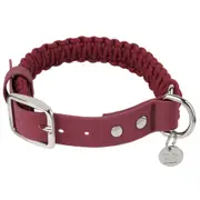 Buddy & Belle Paracord Dog Collar Beet Red Large