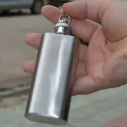 2oz Mini Stainless Steel Hip Flask Alcohol Flagon Keychain Flask Vintage Flask