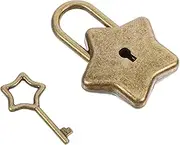 HOMSFOU 1 Set Five Pointed Star Padlock Notebook Theft Lock with Key Stylish Design for Secure Personal Items Lightweight Durable Easy to Carry for Travel and DIY Projects