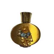 Embellished Vintage Brass Perfume Glass Bottle New, Old Stock