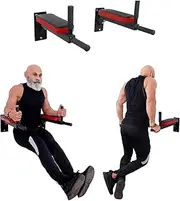 sainio Heavy Duty Dips Bars - for Wall mounting, 4 Handle Bars with Padding on arms