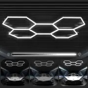 Hexagon Garage Lights 3 Level Dimmable, High Brightness 168W 5600 to 18480 Lu...