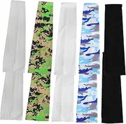 [GAROZATION] 5 Pairs Sun Protection Sleeve Fishing Arm Sleeves Athletic Arm Cover Cricket Fielding Sleeves Outdoors Arm Sleeves Arm Sun Sleeves Riding Arm Sleeve Cooling Sun Sleeves Cloth