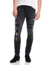 Rta Bryant Distressed Skinny Jeans in Charcoal Drift